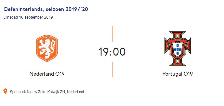 Nederland O19 Portugal O19 K V V Quick Boys